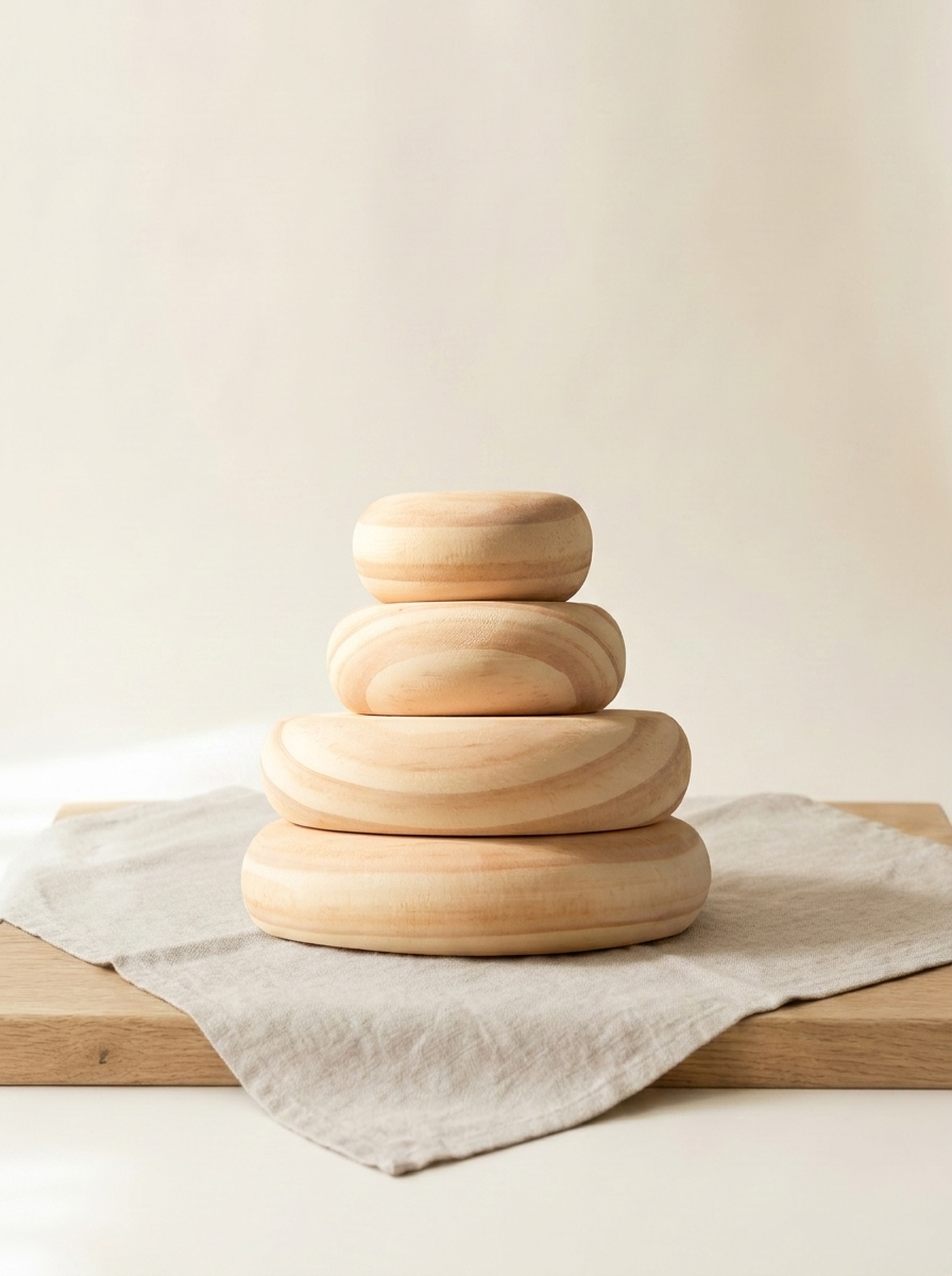 Wooden Stacking Balance Stones — Sensory Balancing Toy for Kids & Home Décor