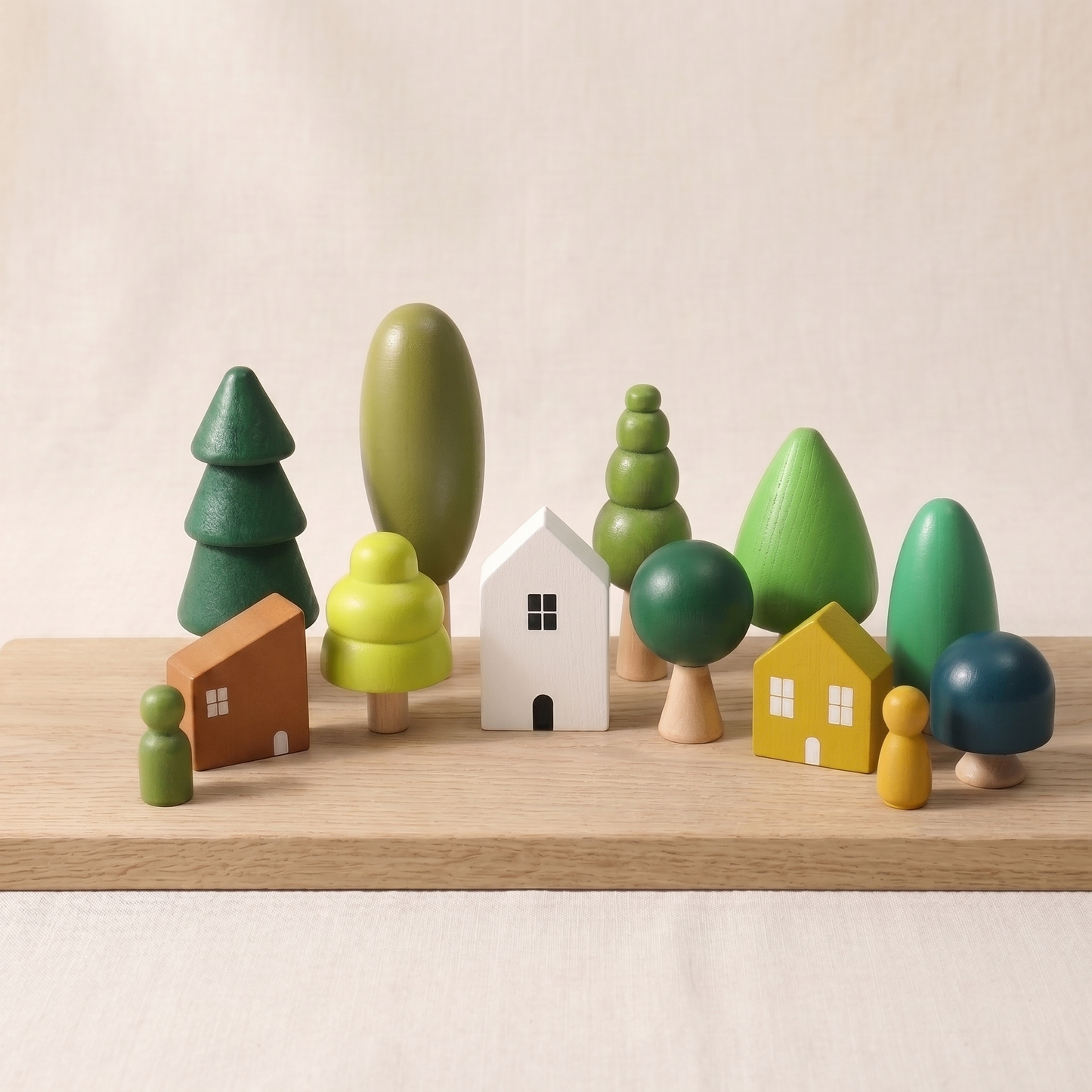 Wooden Forest House Building Blocks — Stacking & Assembly Toy for Kids