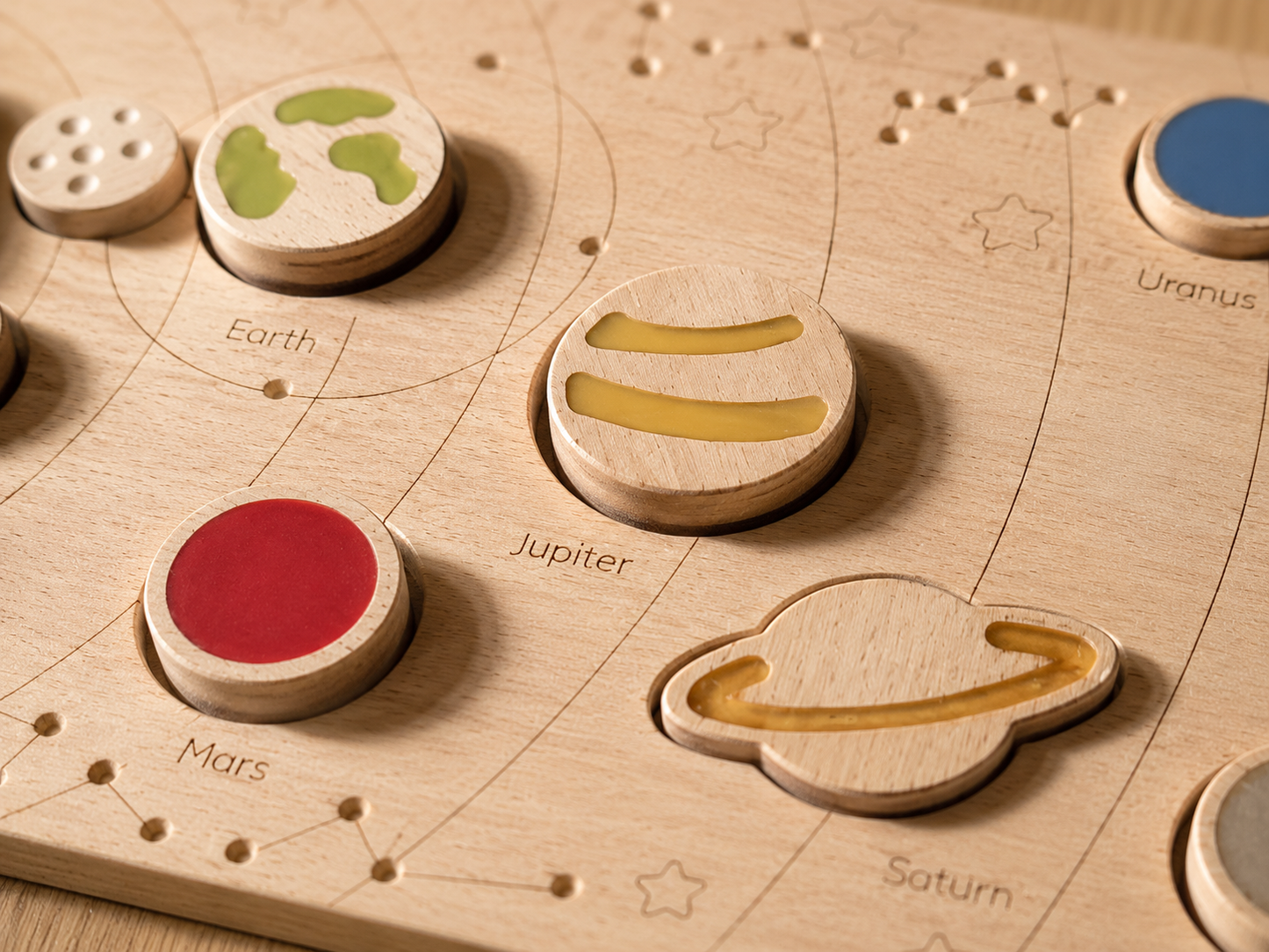 Wooden Solar System Magnetic Puzzle Board — Space Learning Toy for Kids