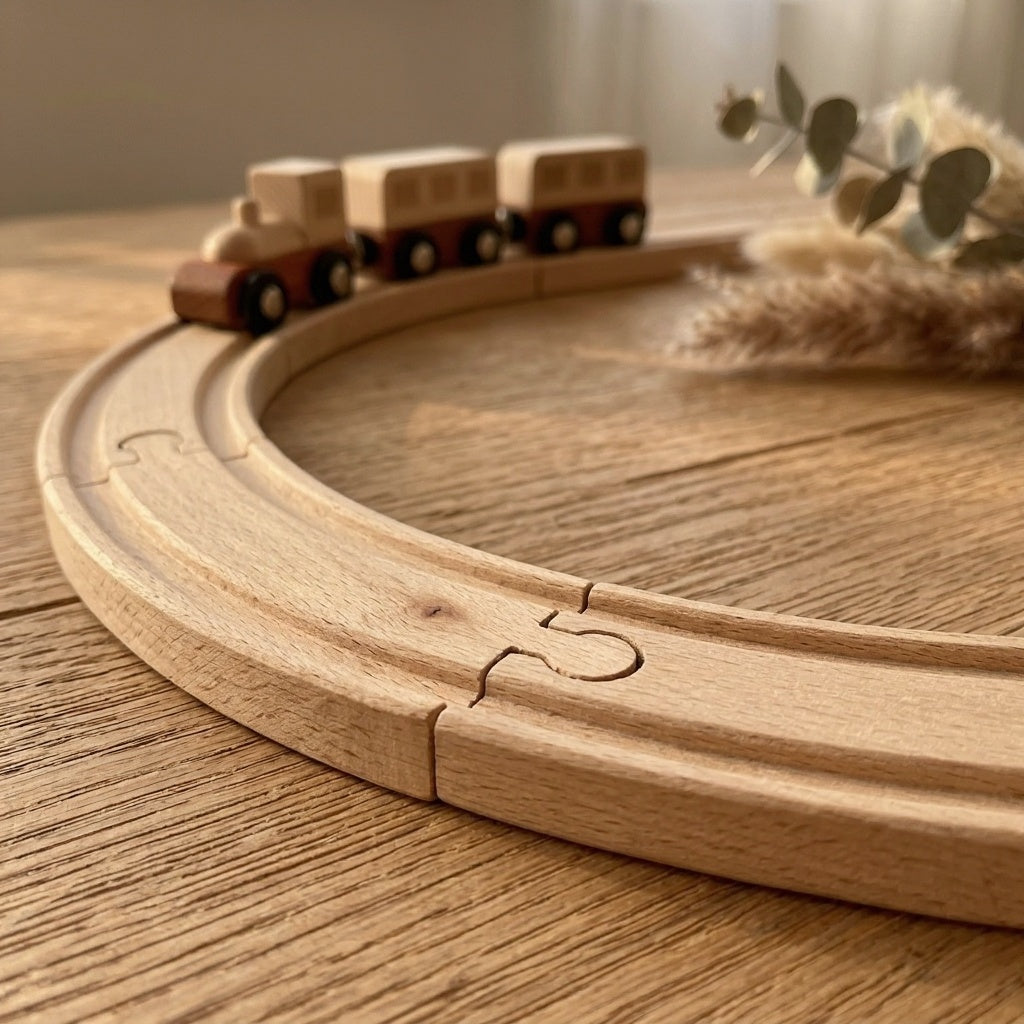 Wooden Forest Train Track Set — 40-Piece Building & Puzzle Toy for Kids