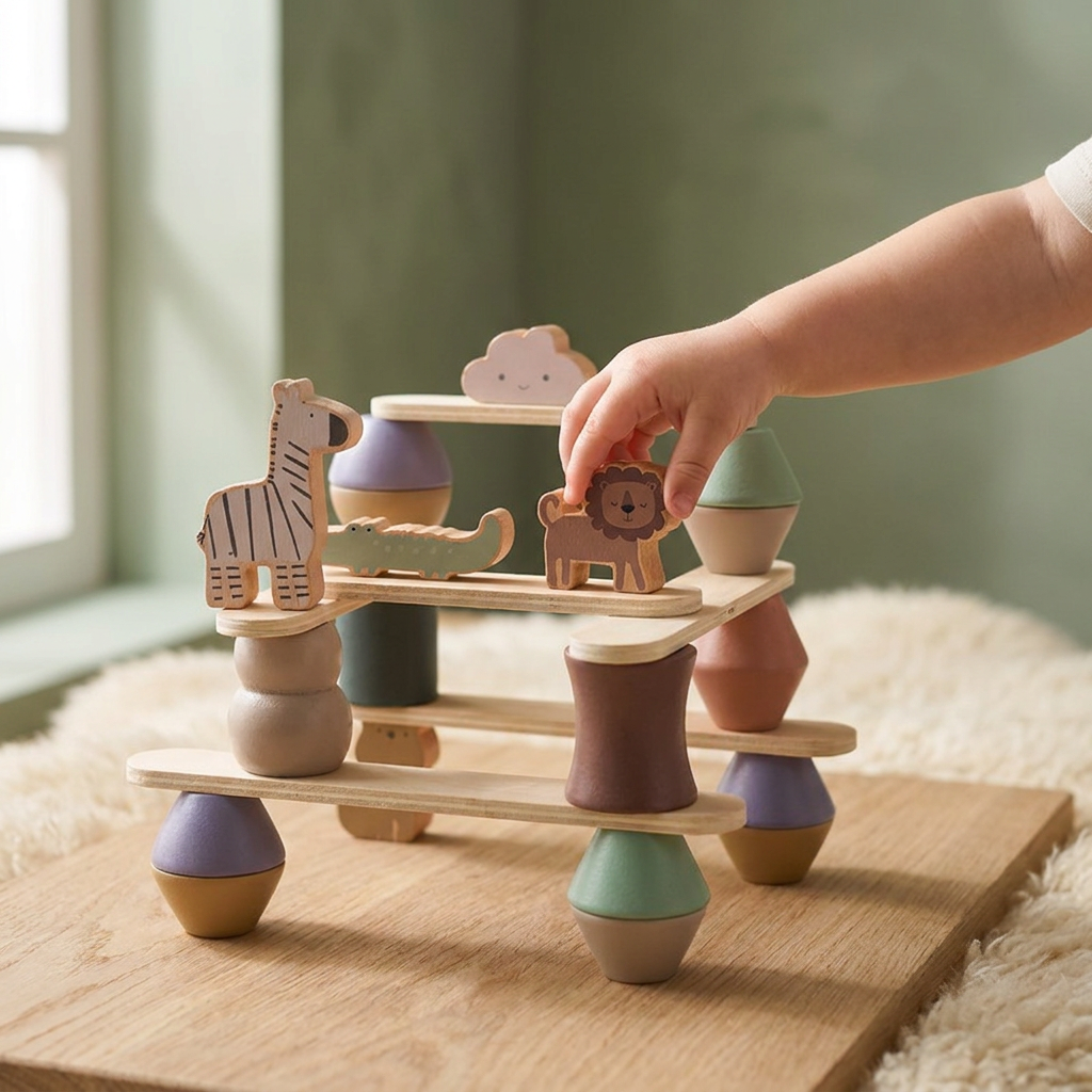 Wooden Animal Stacking Toy — Balance & Coordination Game for Kids
