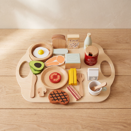 Wooden Pretend Play Breakfast Set — Morning Meal Toy for Kids