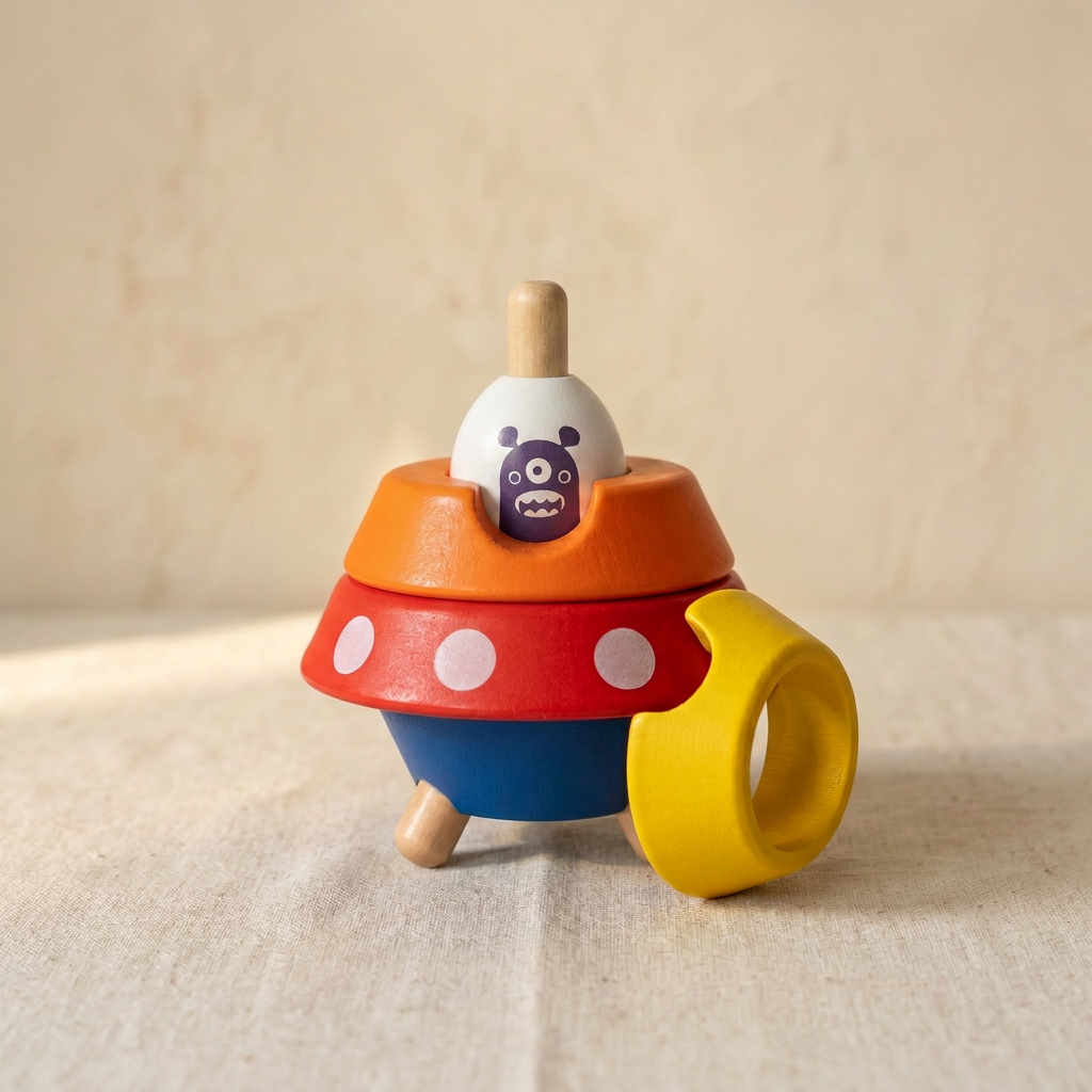 Rocket Building Blocks — Wooden Stacking Toy for Kids 4+