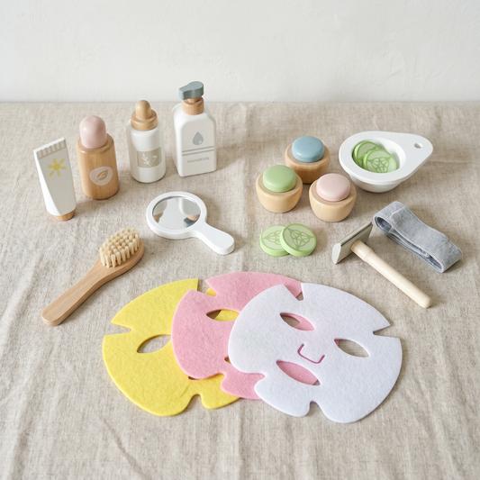 Wooden Pretend Play Spa Kit — Skincare & Beauty Set for Kids