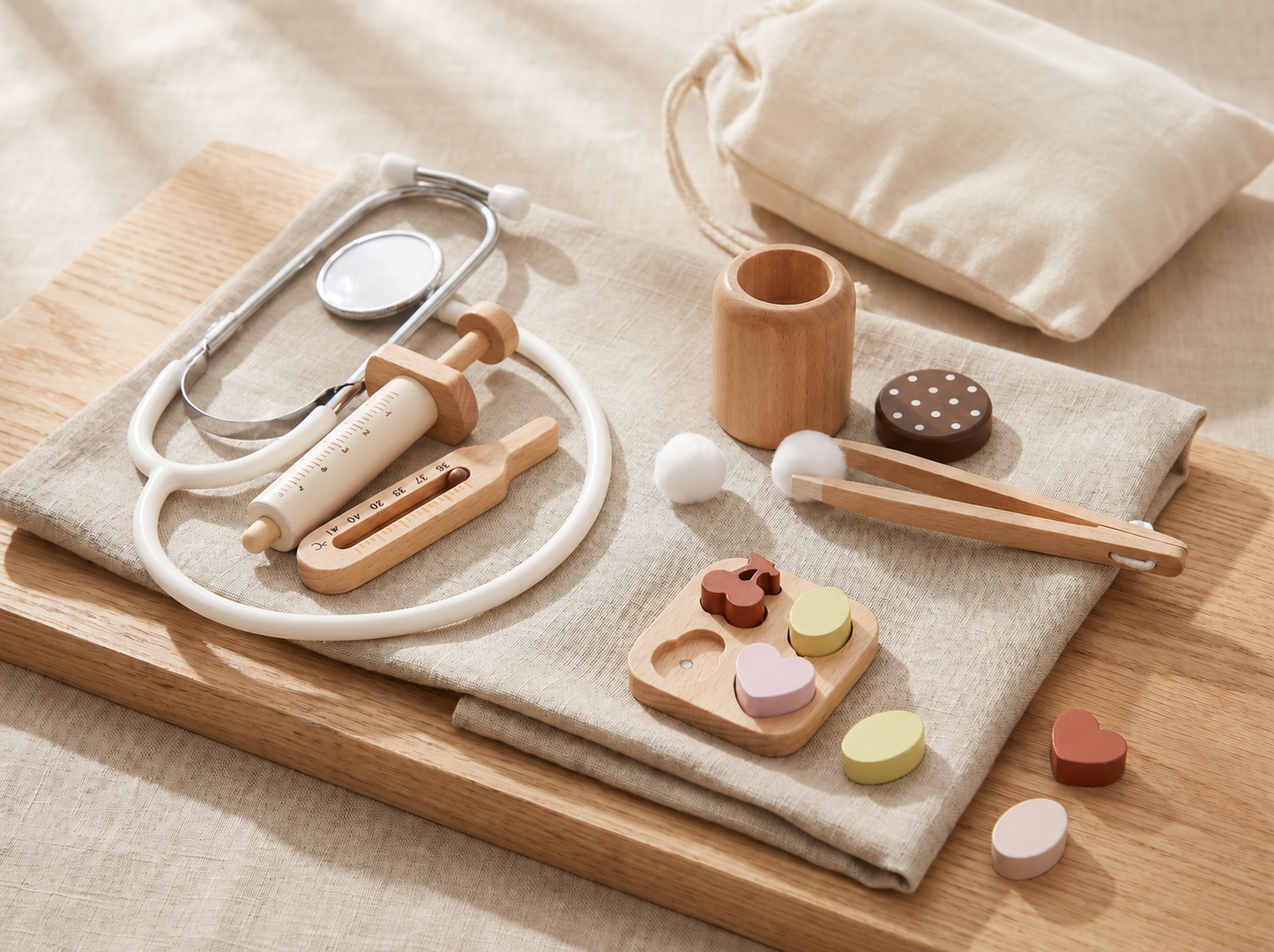 Wooden Doctor Play Set — Role-Play & Empathy Toy for Kids