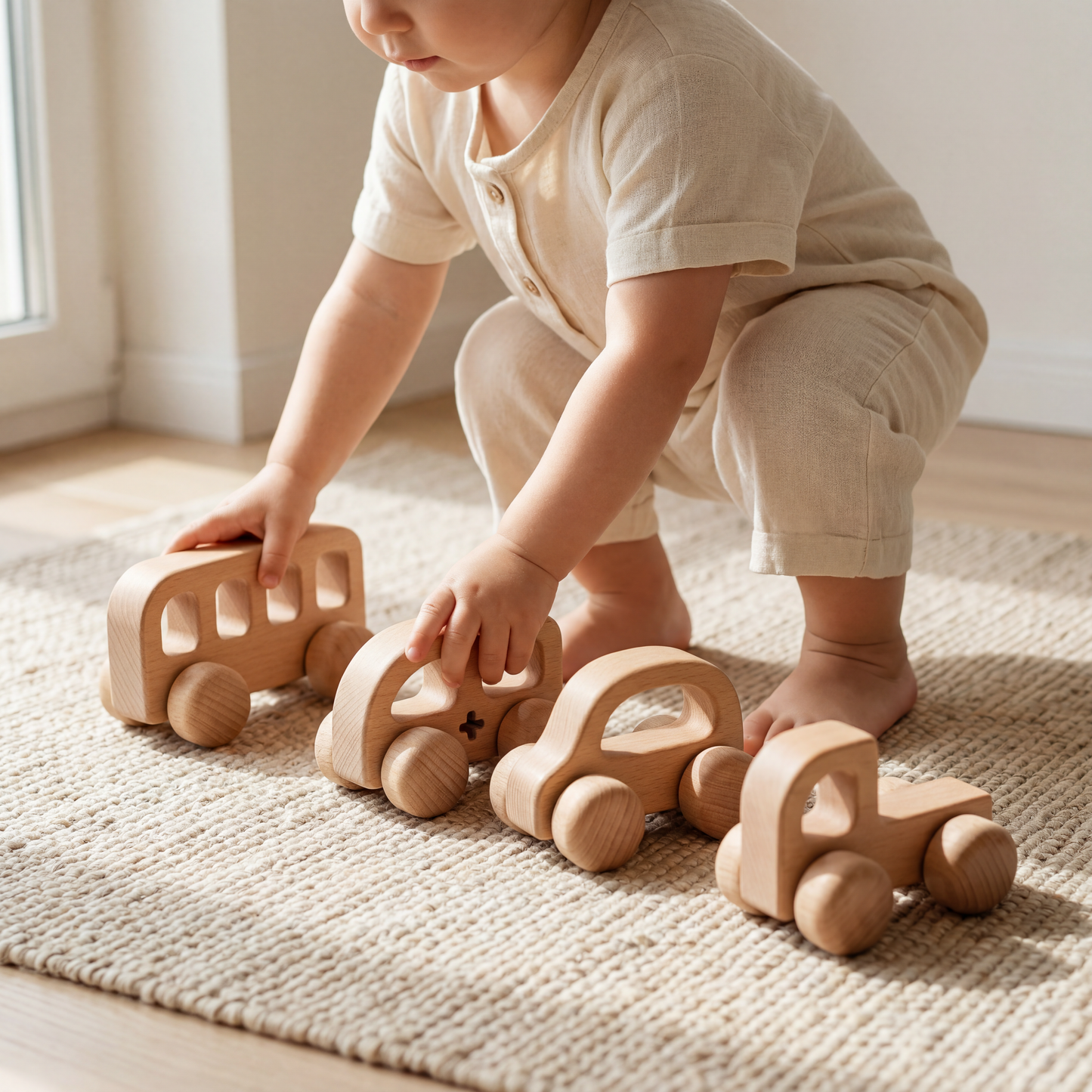 Wooden  Vehicle Toy Car — Handcrafted Push Car for Toddlers