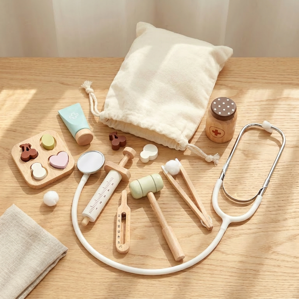 Wooden Doctor Play Set — Role-Play & Empathy Toy for Kids
