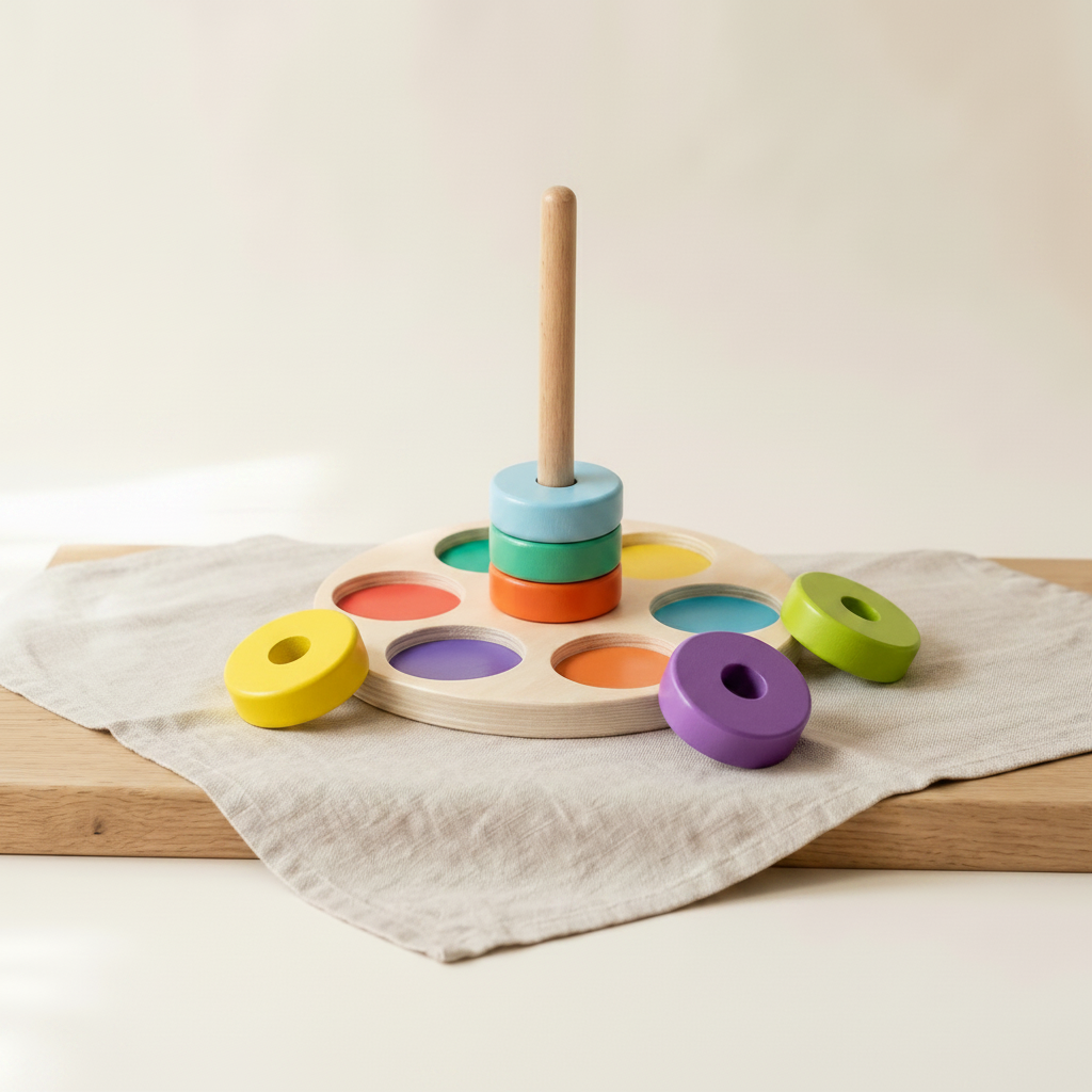 Rainbow Ring Stacking Toy — Colour Sorting & Stacking Game for Toddlers