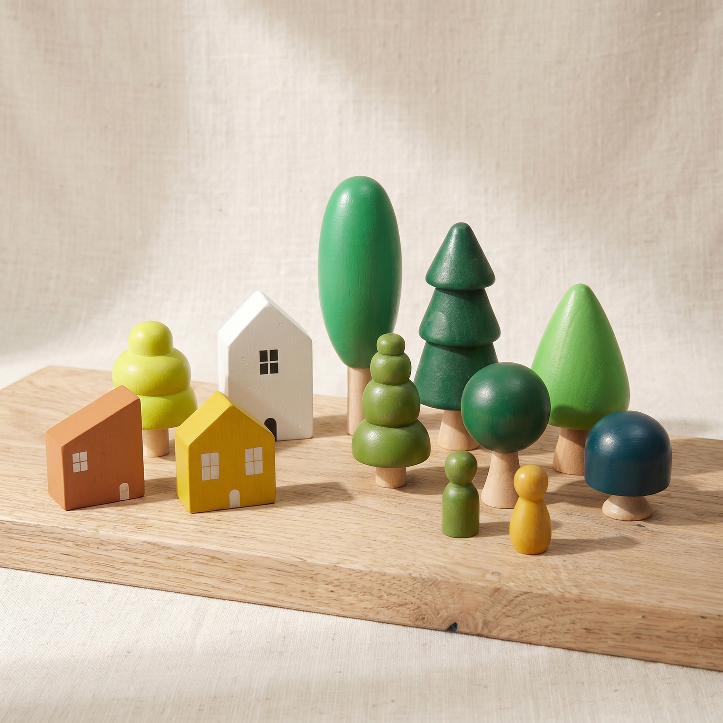 Wooden Forest House Building Blocks — Stacking & Assembly Toy for Kids