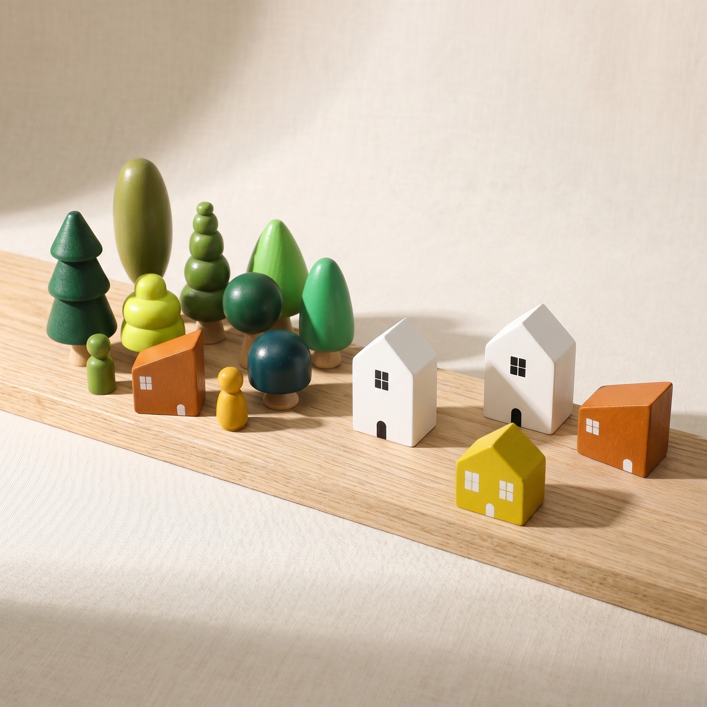 Wooden Forest House Building Blocks — Stacking & Assembly Toy for Kids