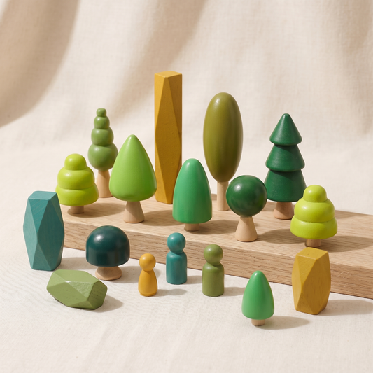 Wooden Forest Stacking Figures — Nature-Themed Balancing Toy for Kids