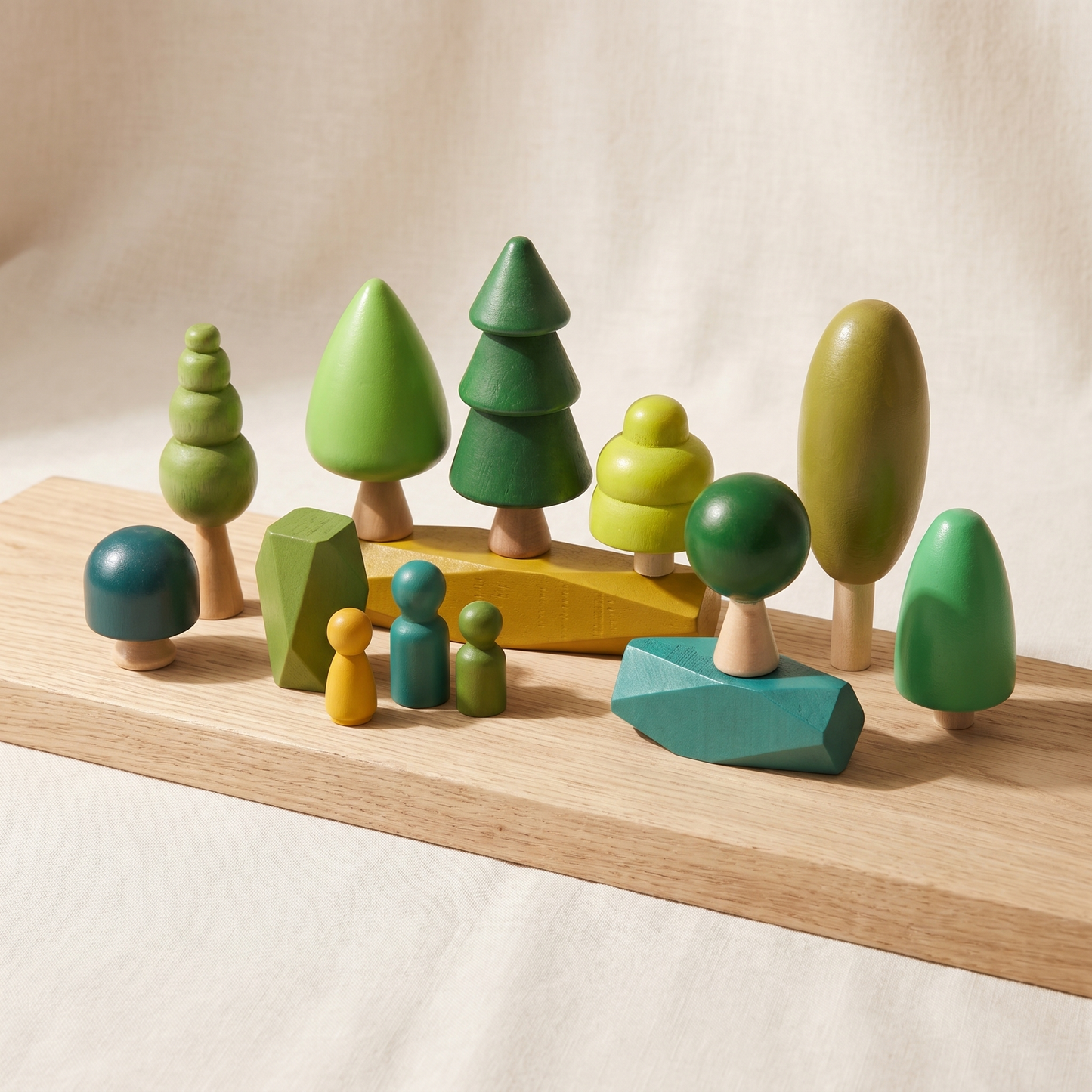 Wooden Forest Stacking Figures — Nature-Themed Balancing Toy for Kids