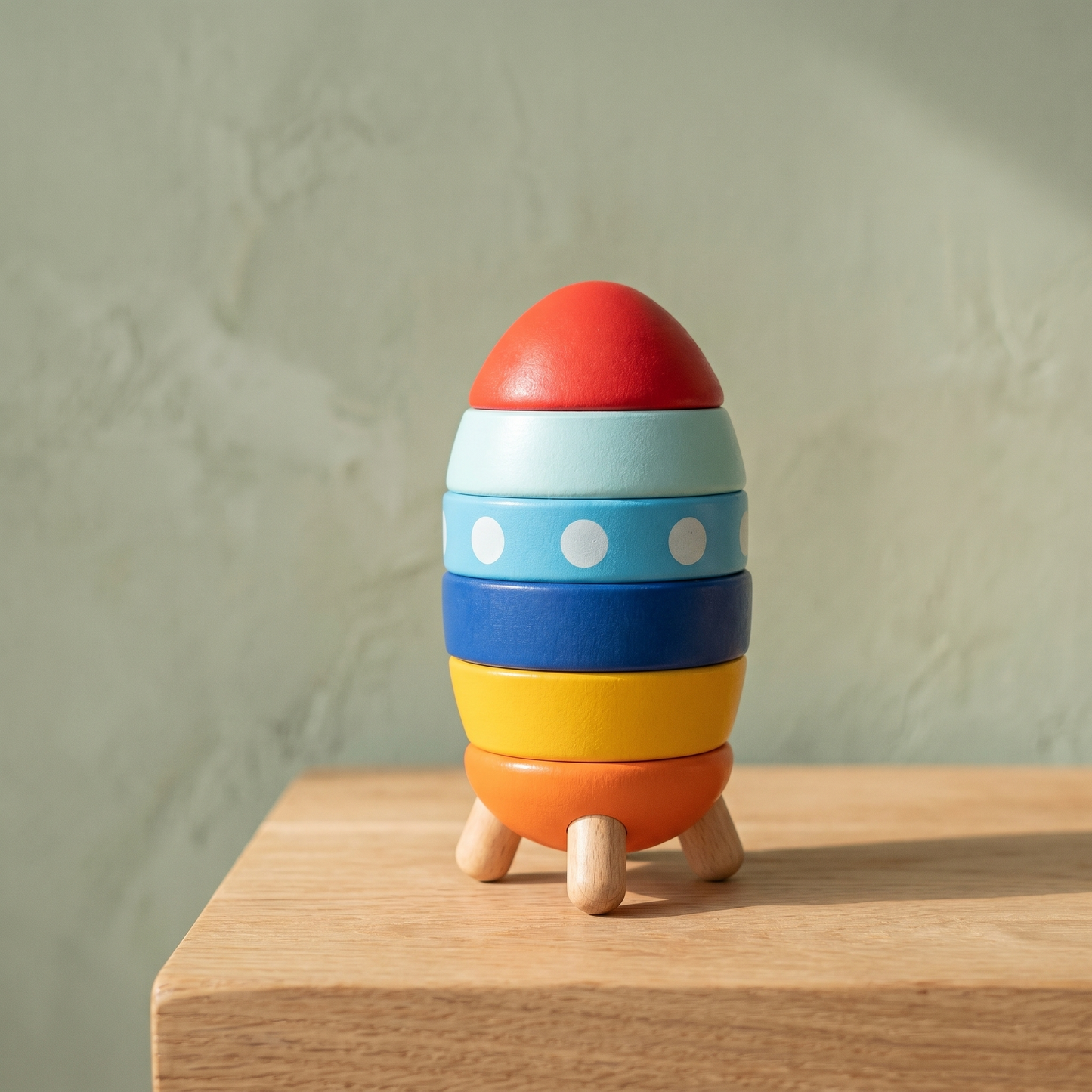 Rocket Building Blocks — Wooden Stacking Toy for Kids 4+