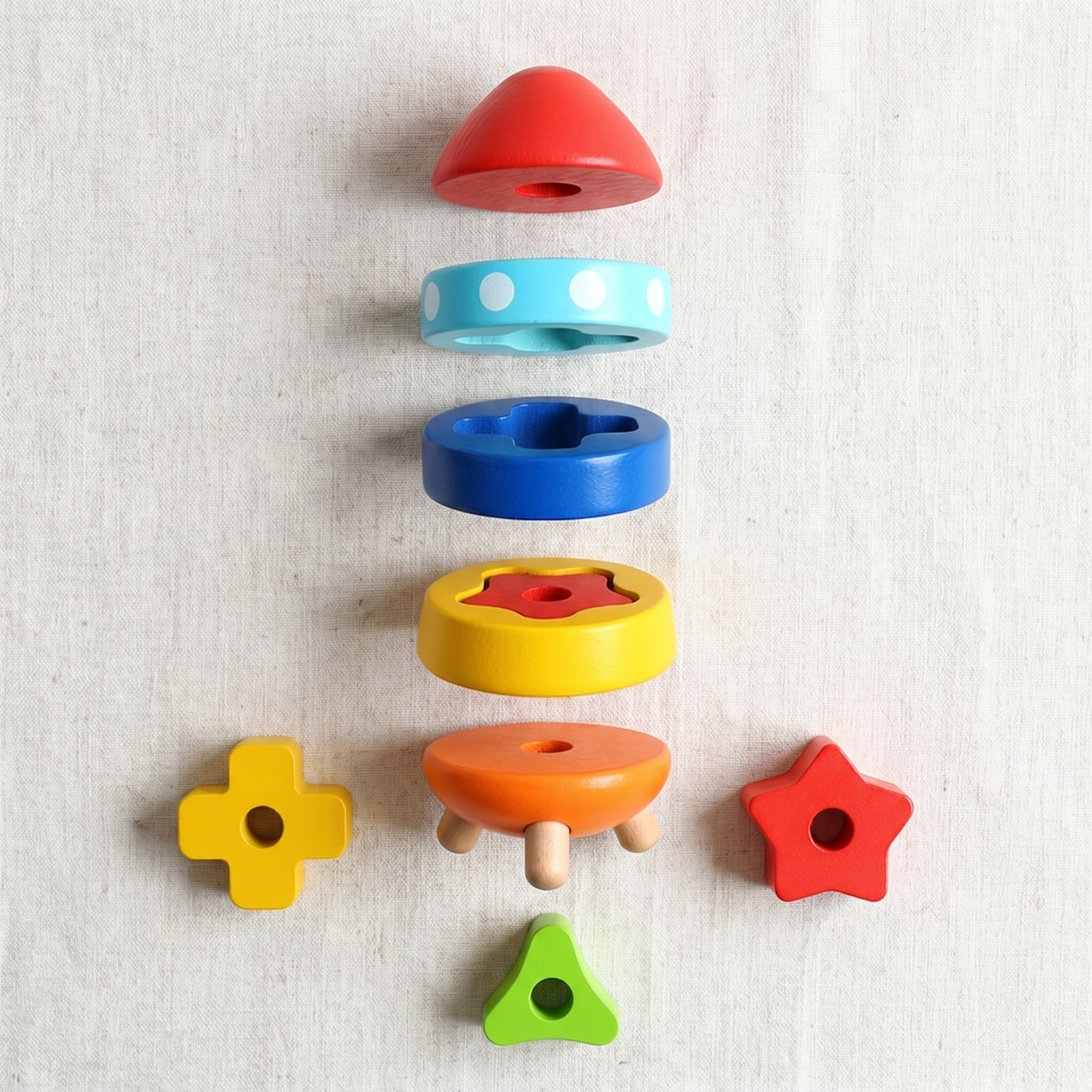 Rocket Building Blocks — Wooden Stacking Toy for Kids 4+