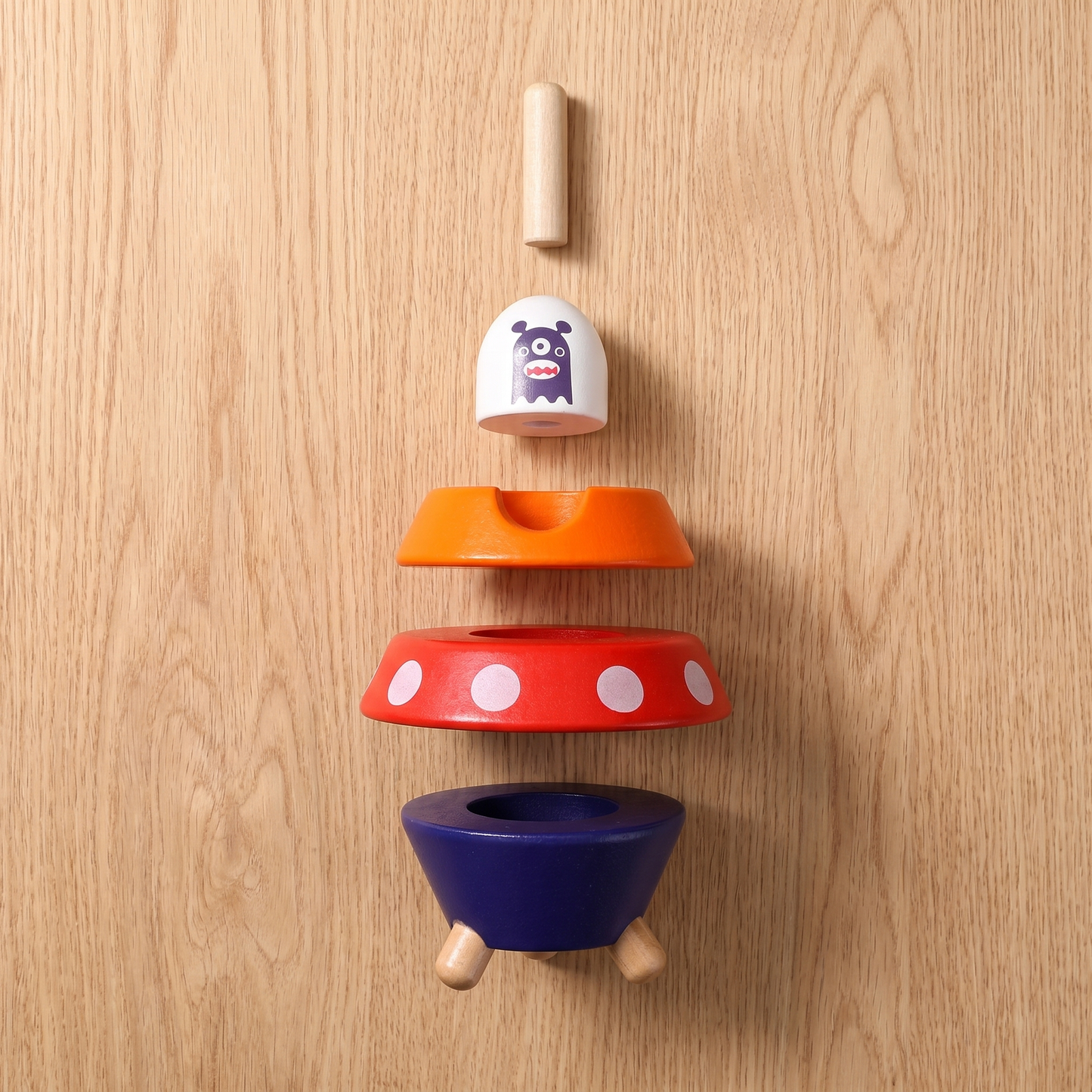 Rocket Building Blocks — Wooden Stacking Toy for Kids 4+
