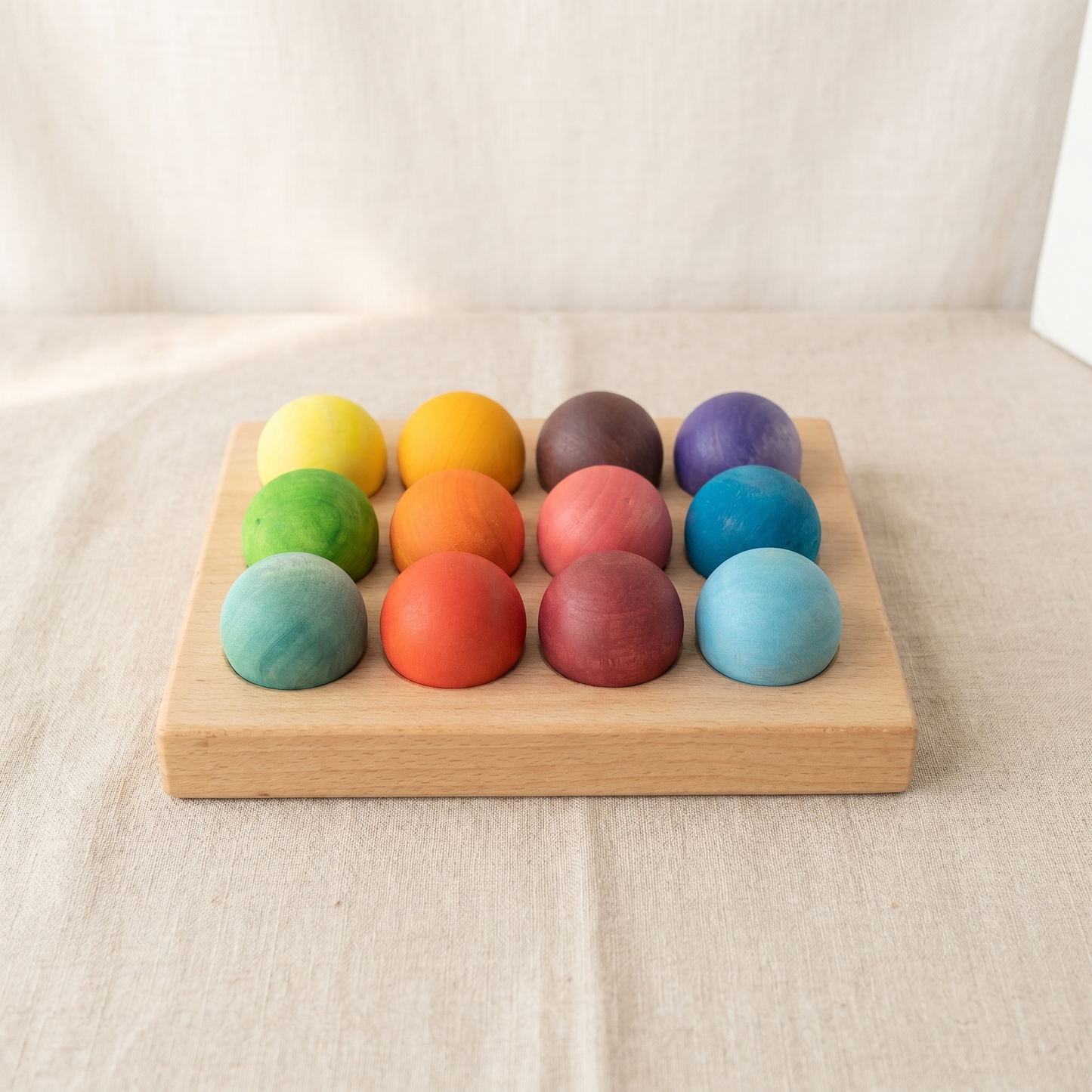 Wooden Colour Sorting Ball Board — 12-Piece Matching Toy for Toddlers