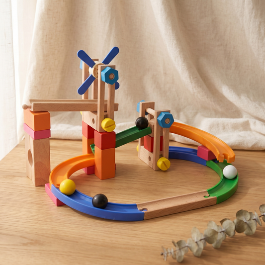Wooden Track Building Blocks — Multifunctional Creative Playset for Kids
