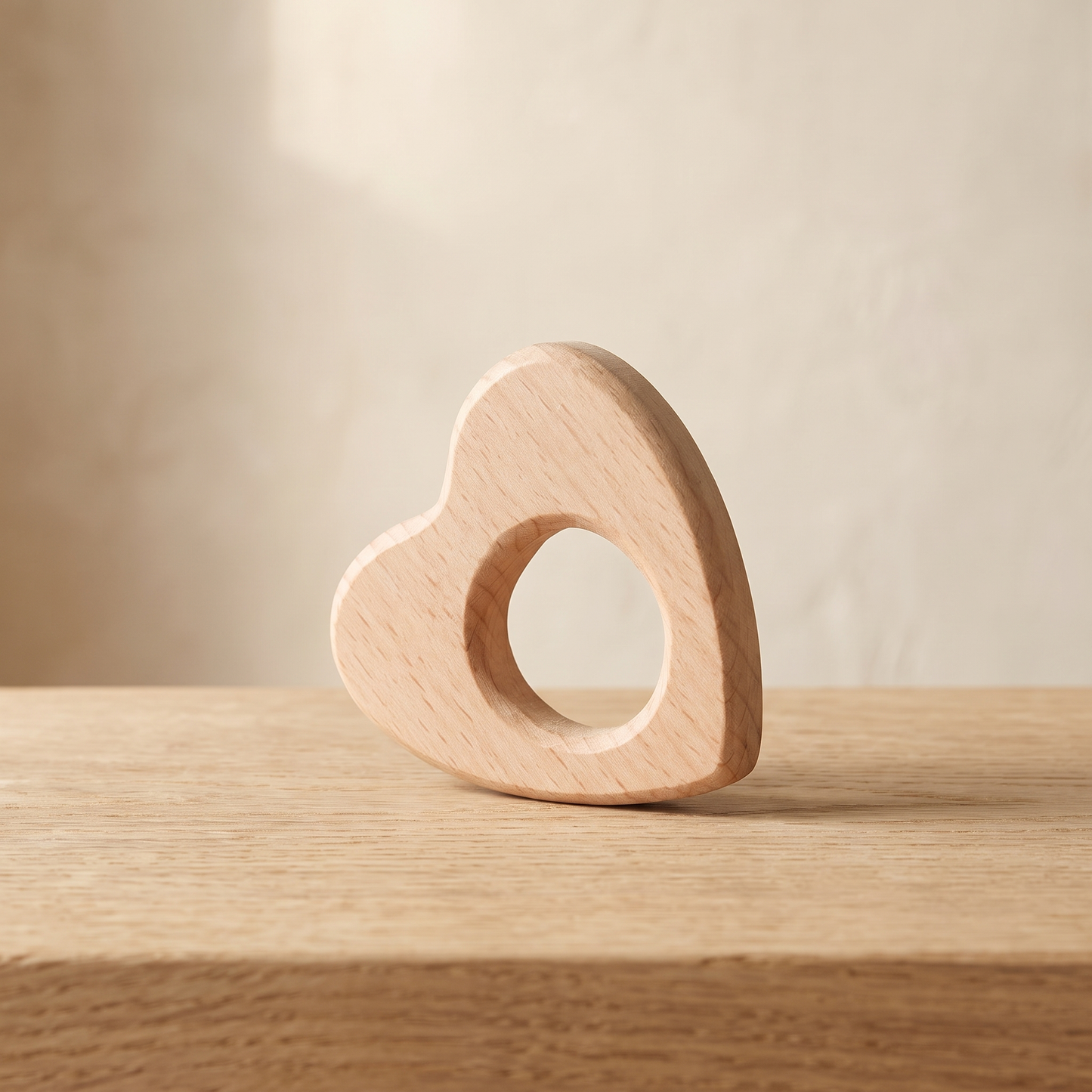Wooden Shape Teether & Decoration Set — Handcrafted Beech Toy for Babies