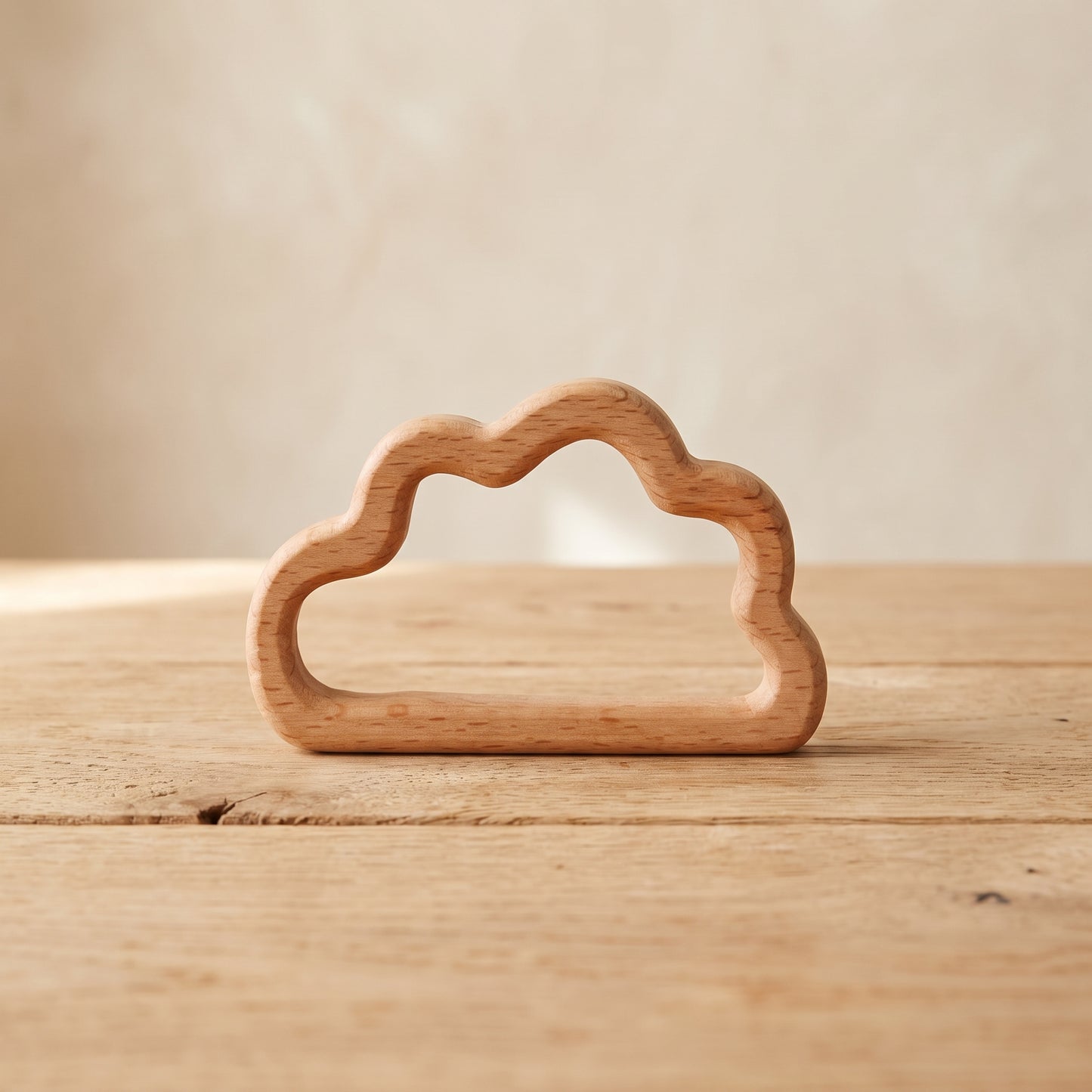 Wooden Shape Teether & Decoration Set — Handcrafted Beech Toy for Babies
