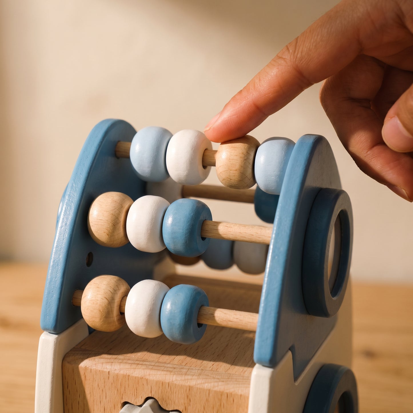 Wooden Rocket Busy Box — 4-in-1 Montessori Activity Toy for Toddlers